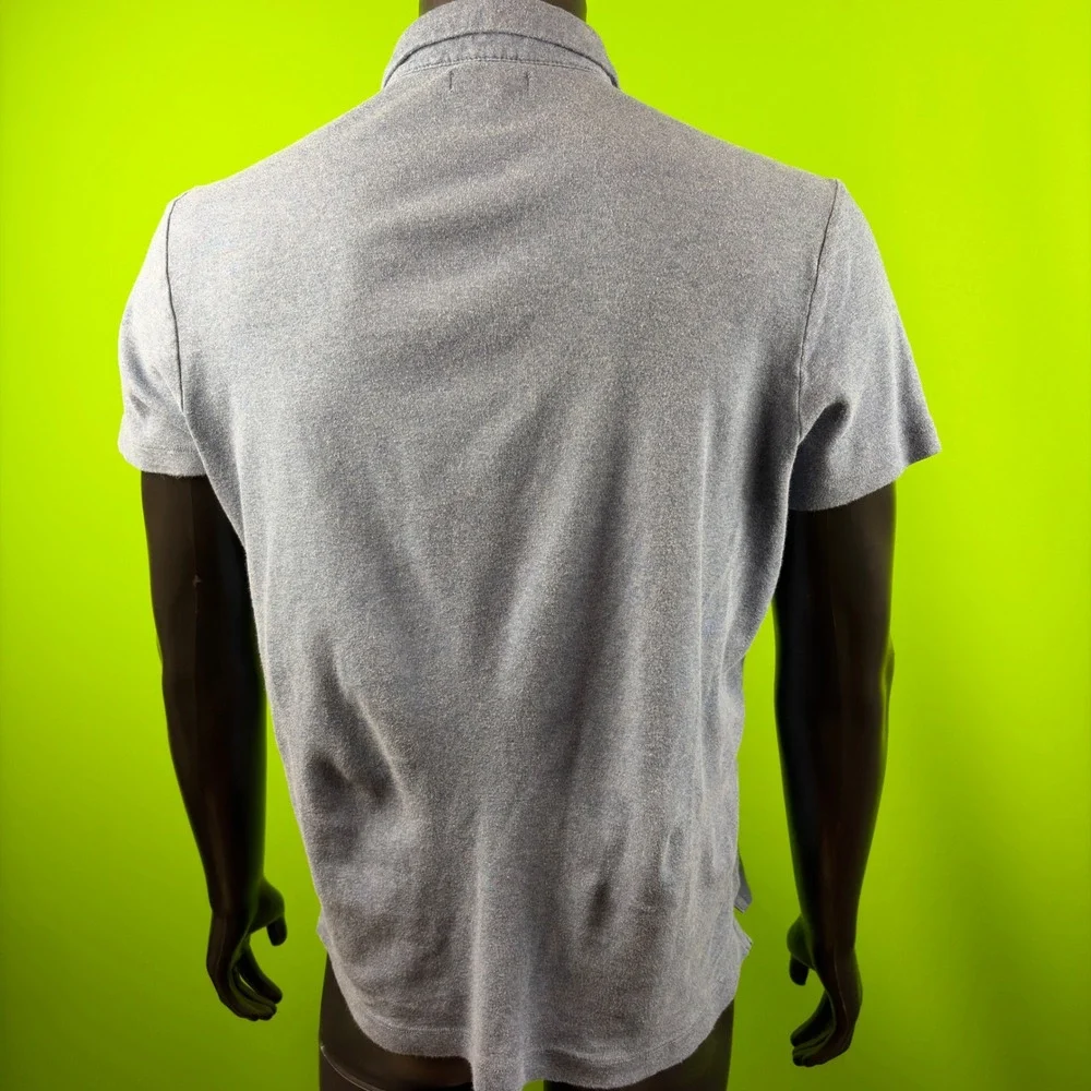 Banana Republic Luxe Performance Polo Mens L Heather Blue Cotton Golf Shirt